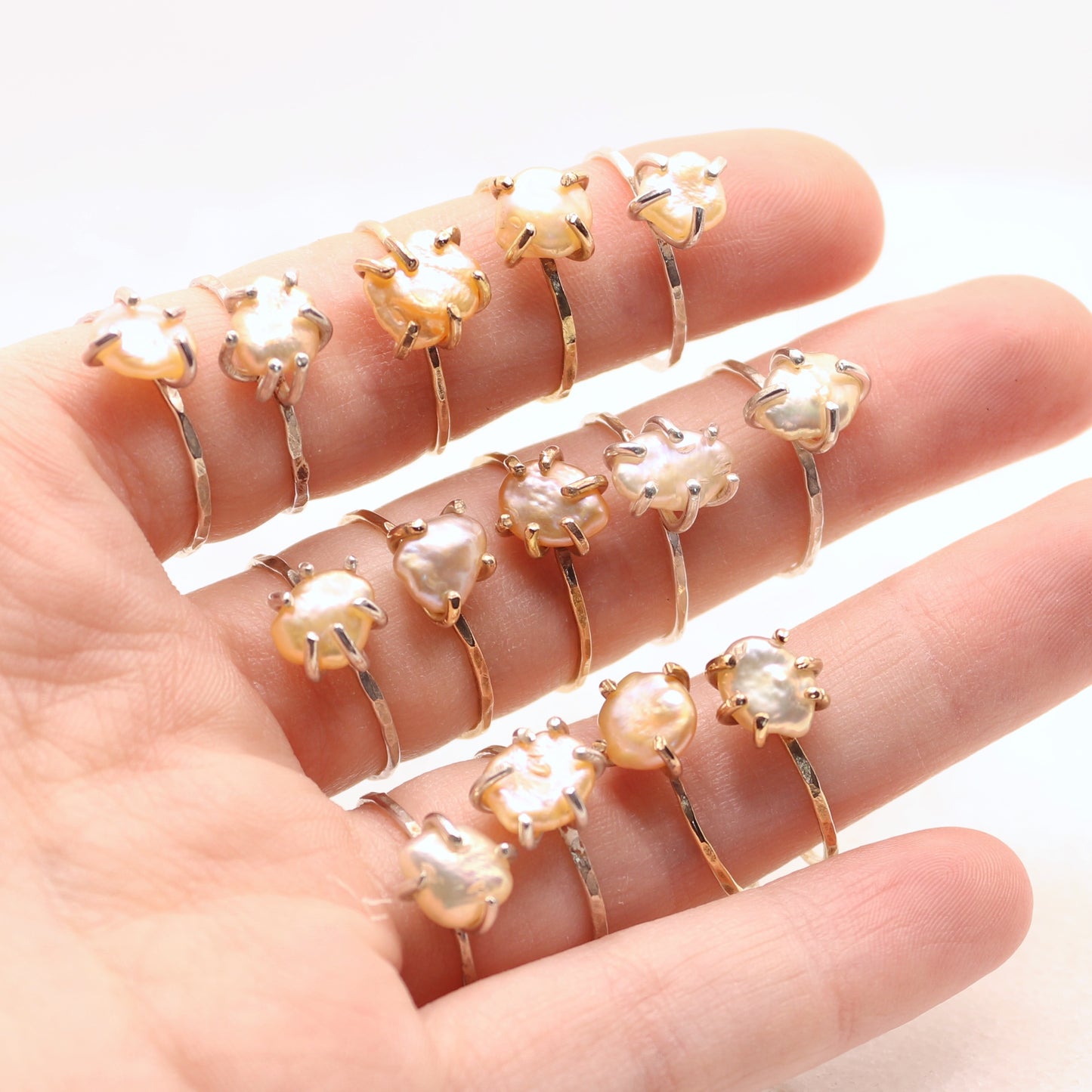 raw freshwater baroque pearl ring