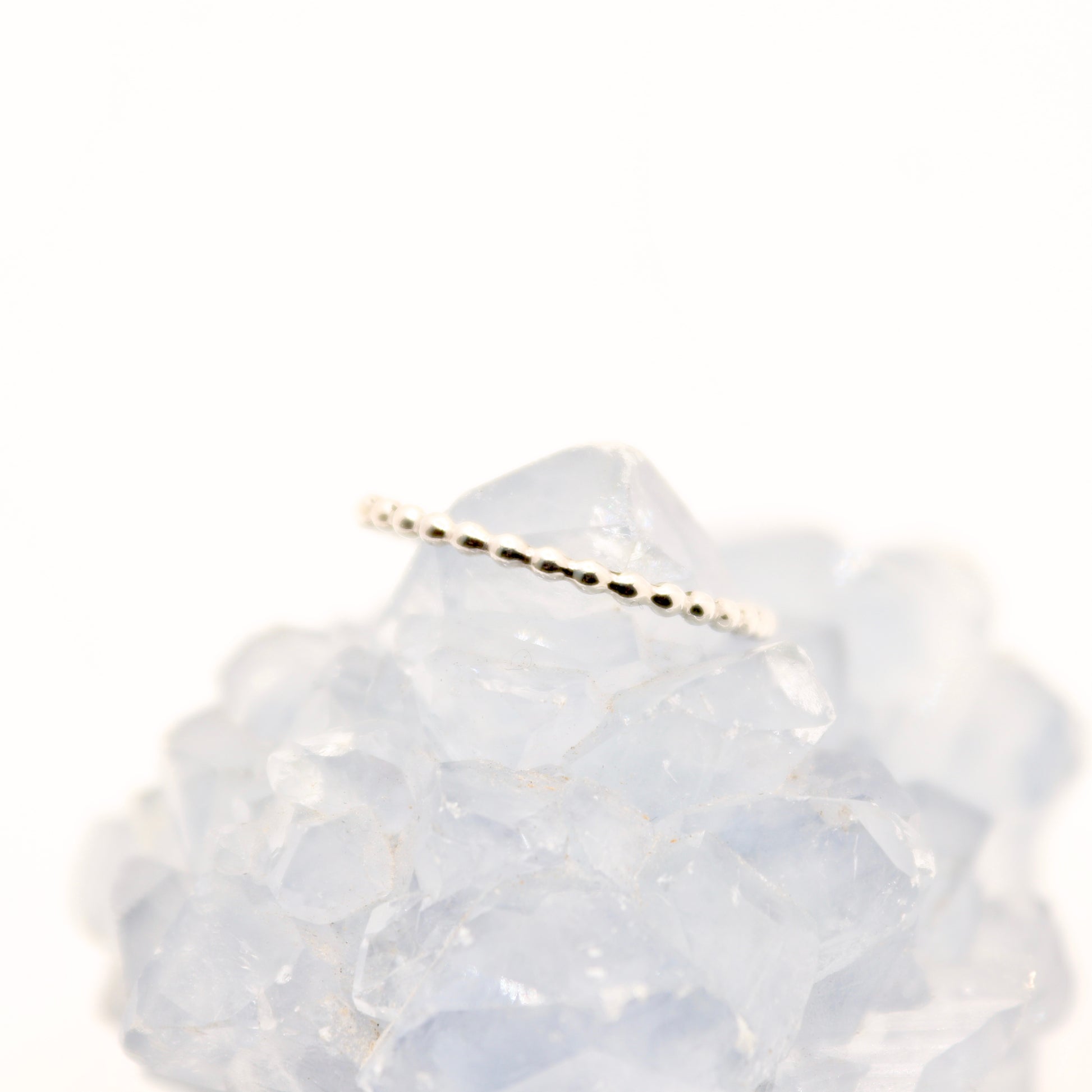 silver dot stacking ring