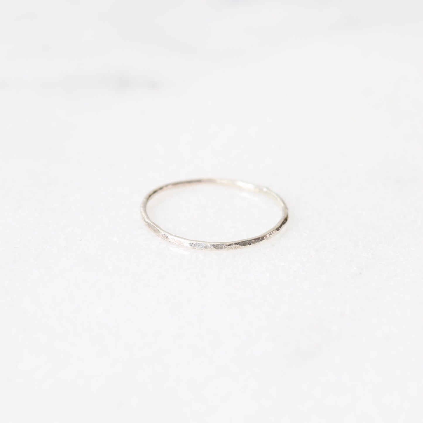 silver hammered stacking ring