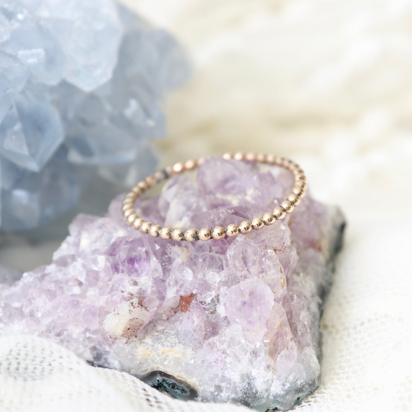 gold dot stacking ring