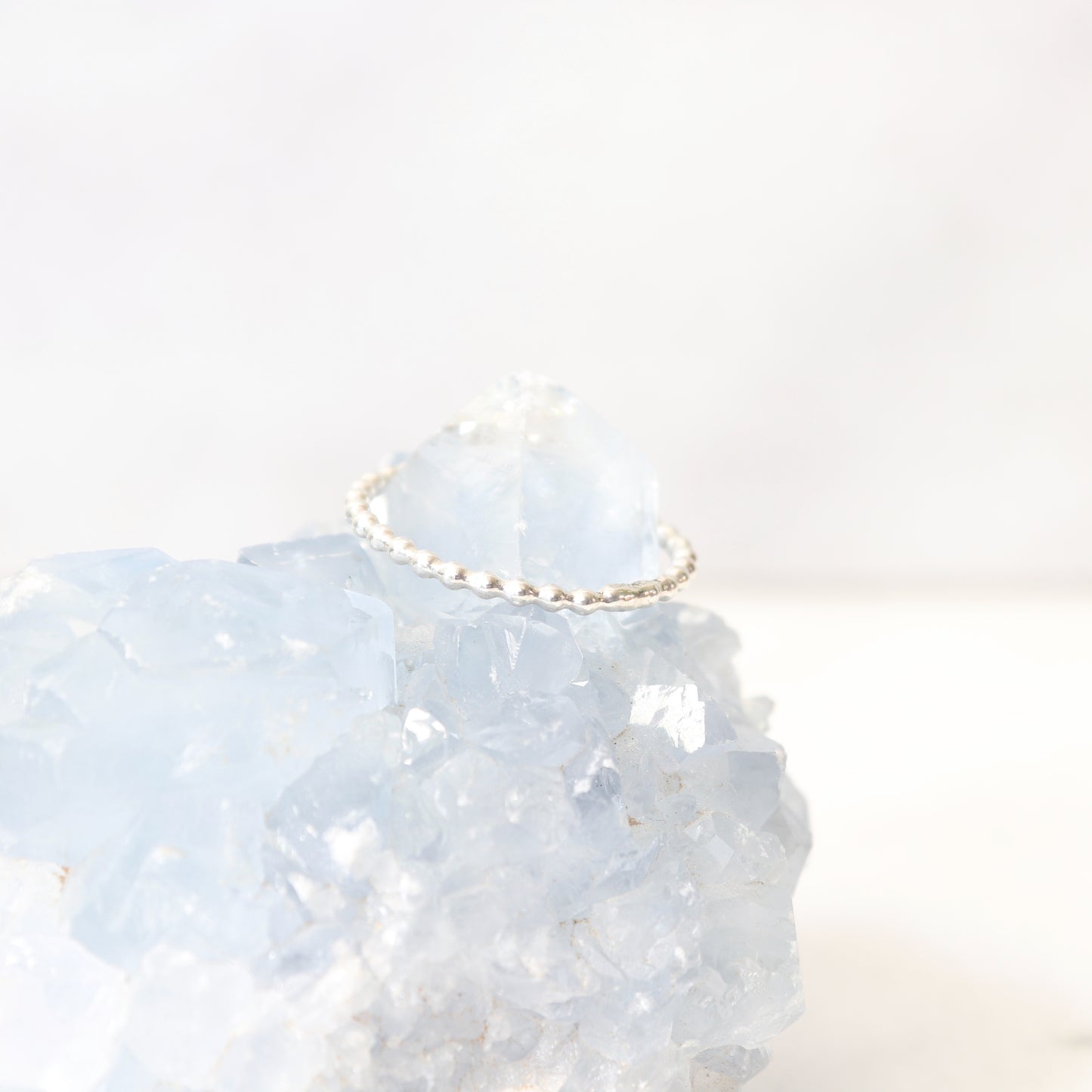 silver dot stacking ring