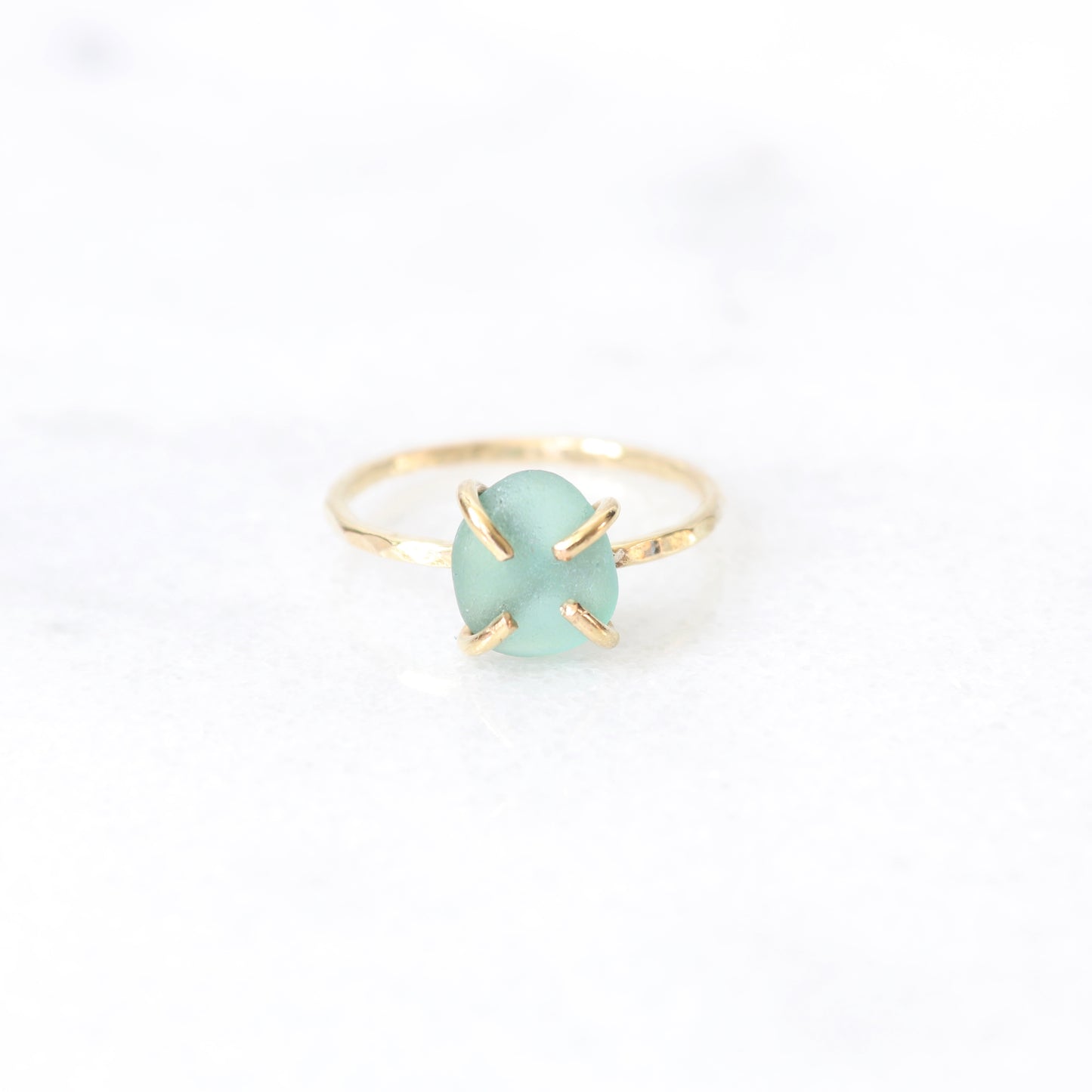 green sea glass ring