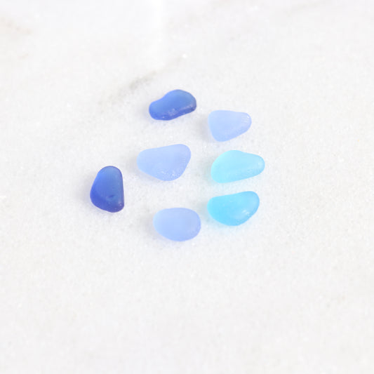 blue sea glass earrings