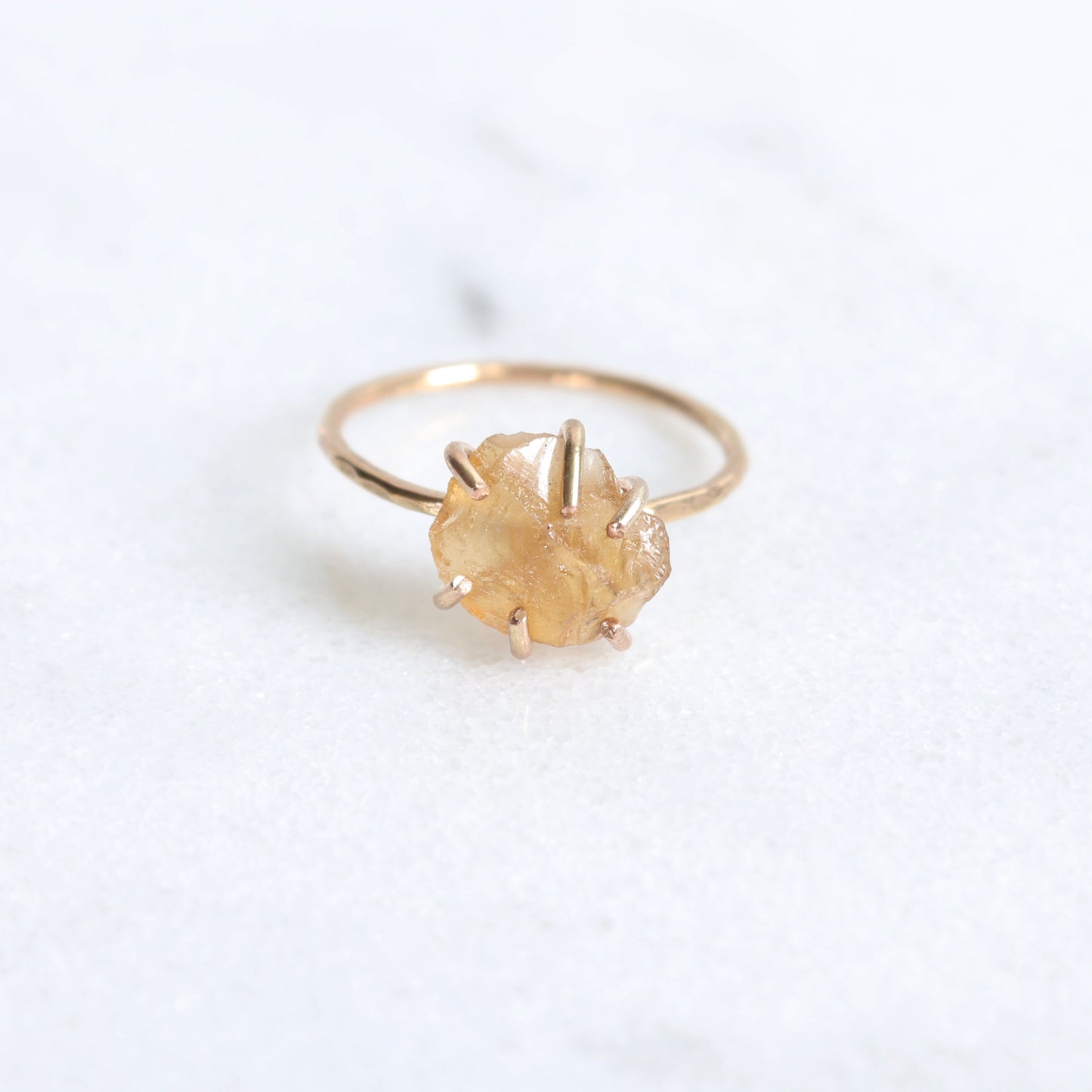 raw citrine crystal ring