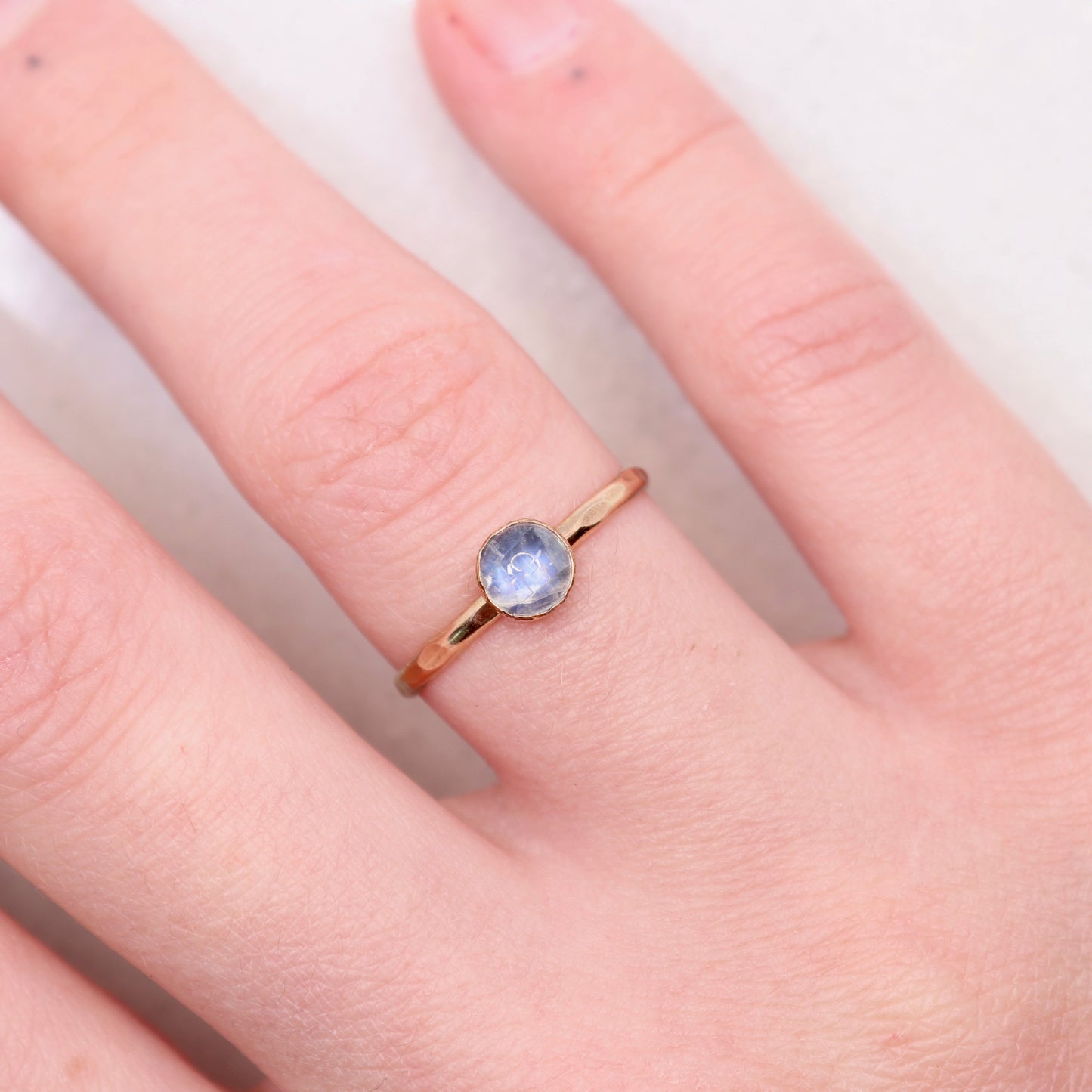 boho moonstone gemstone stacking ring