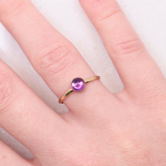 boho amethyst gemstone stacking ring