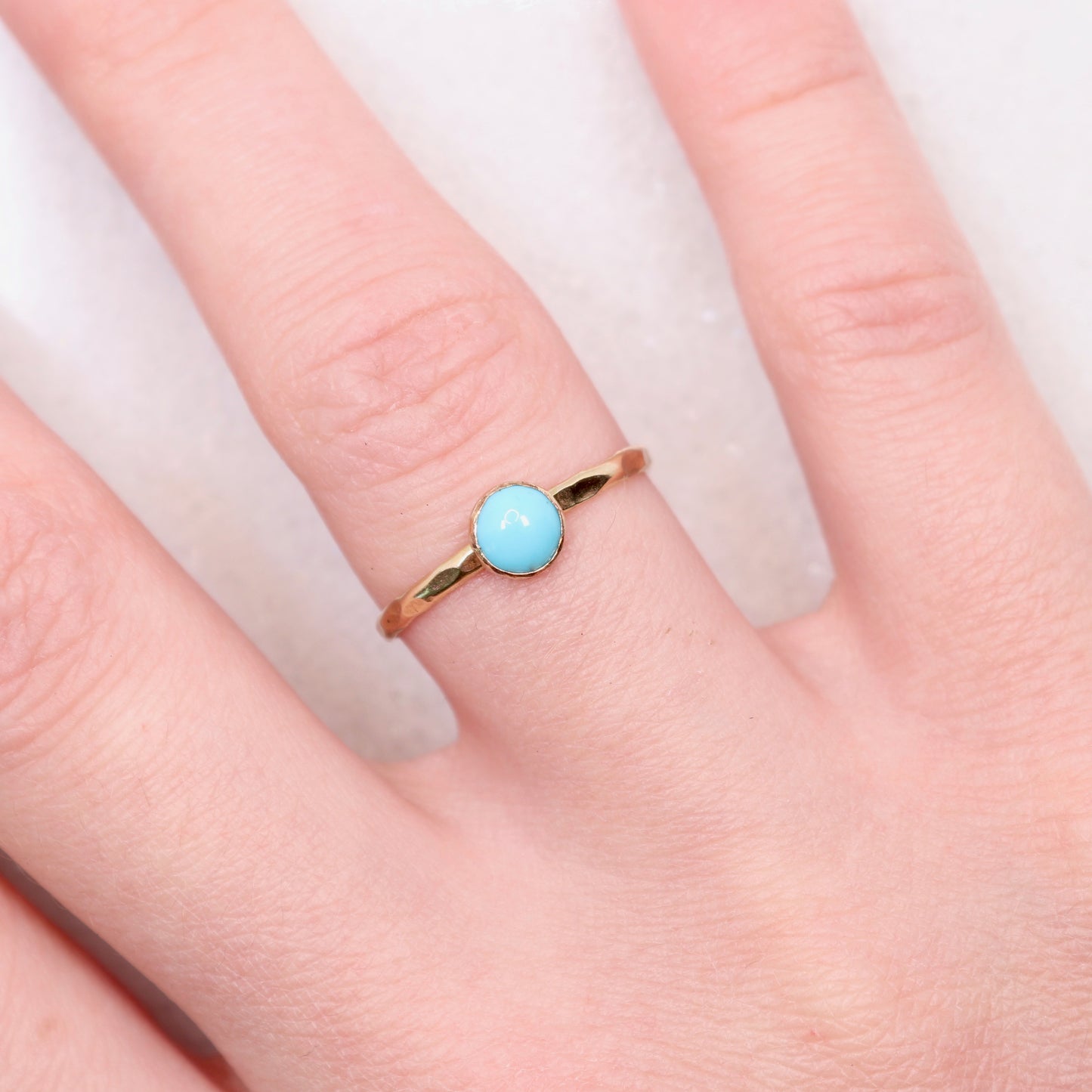 boho turquoise gemstone stacking ring