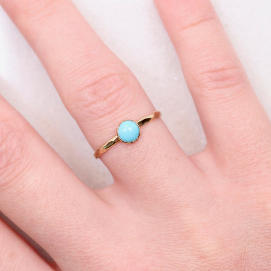 boho turquoise gemstone stacking ring