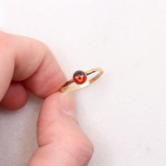 boho garnet gemstone stacking ring
