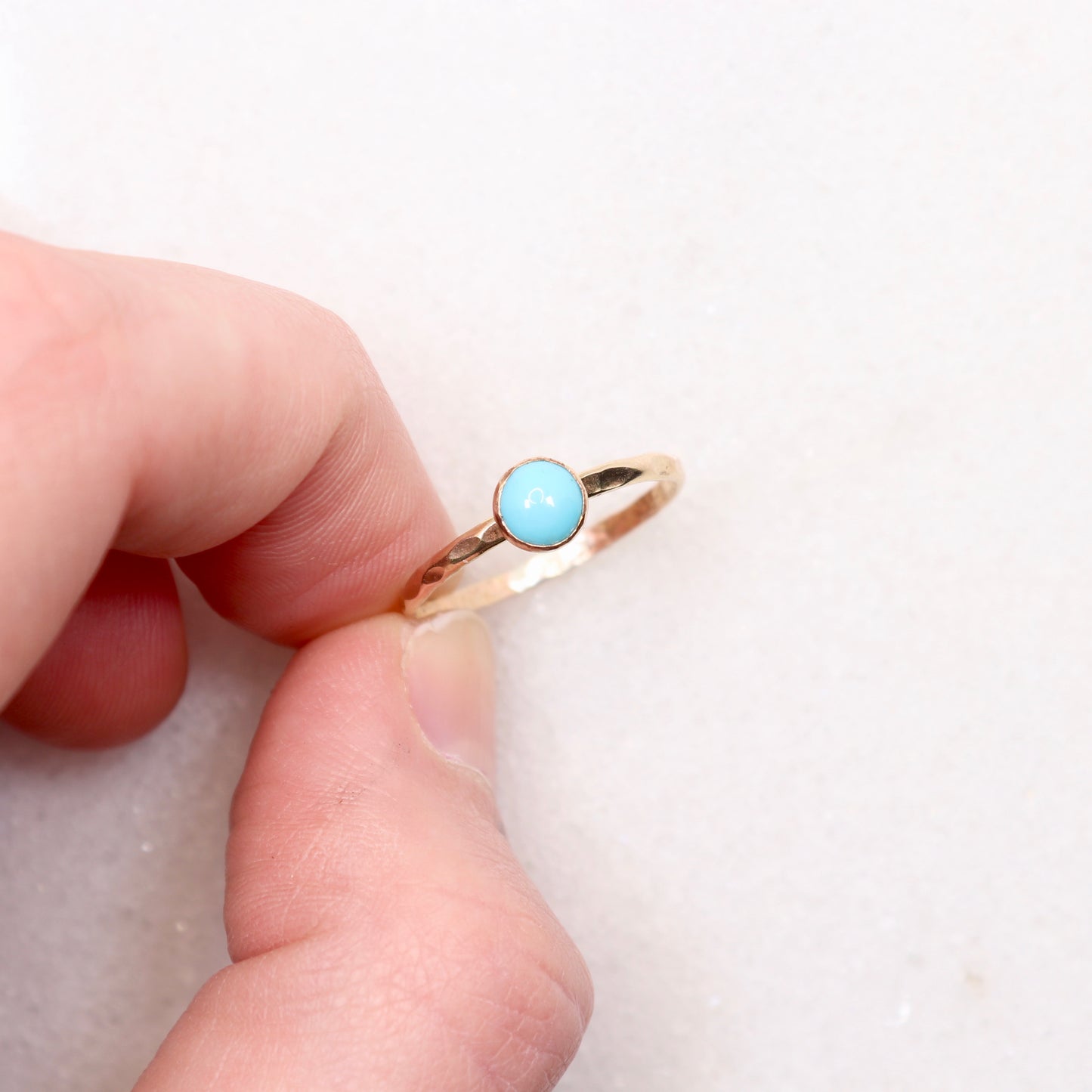 boho turquoise gemstone stacking ring