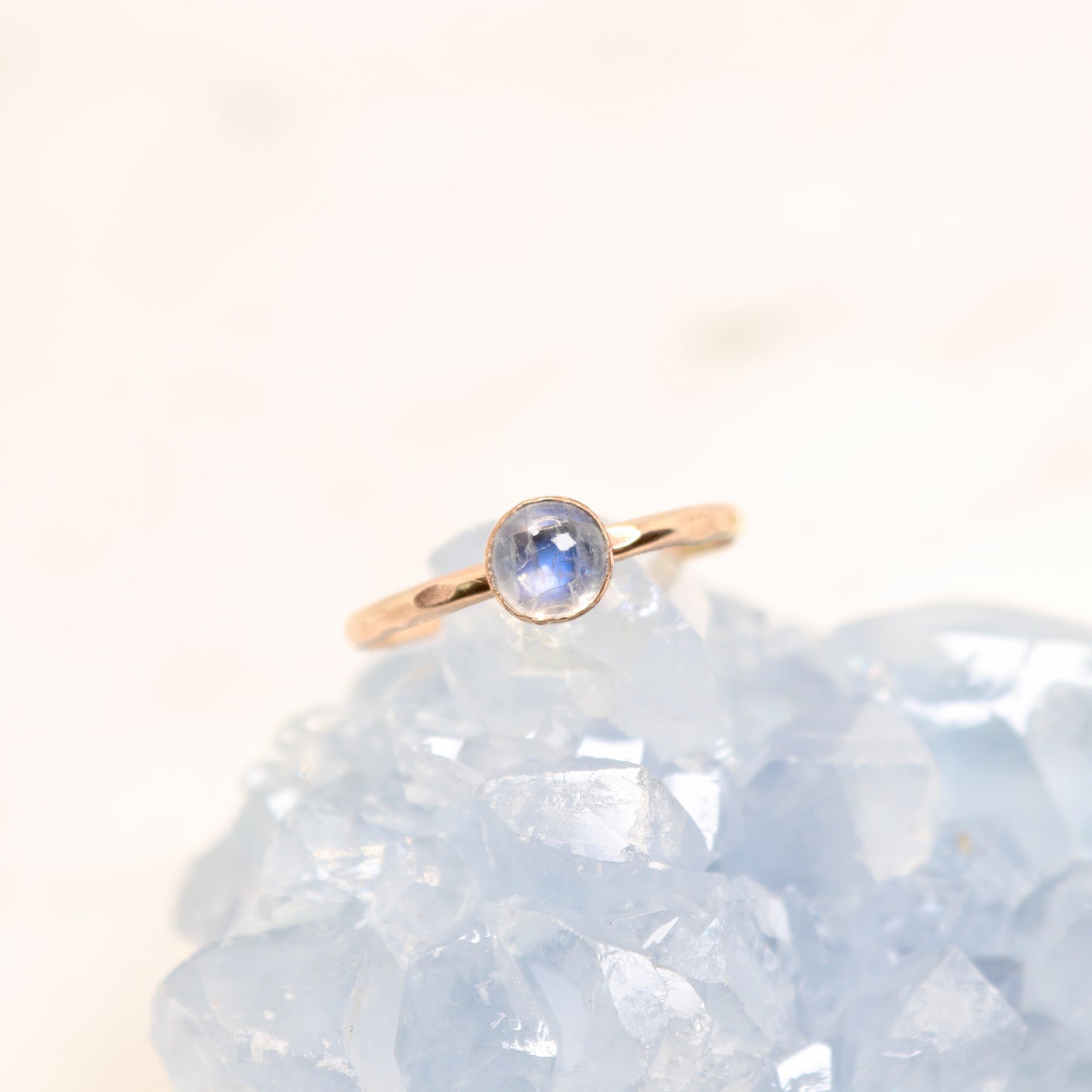 boho moonstone gemstone stacking ring