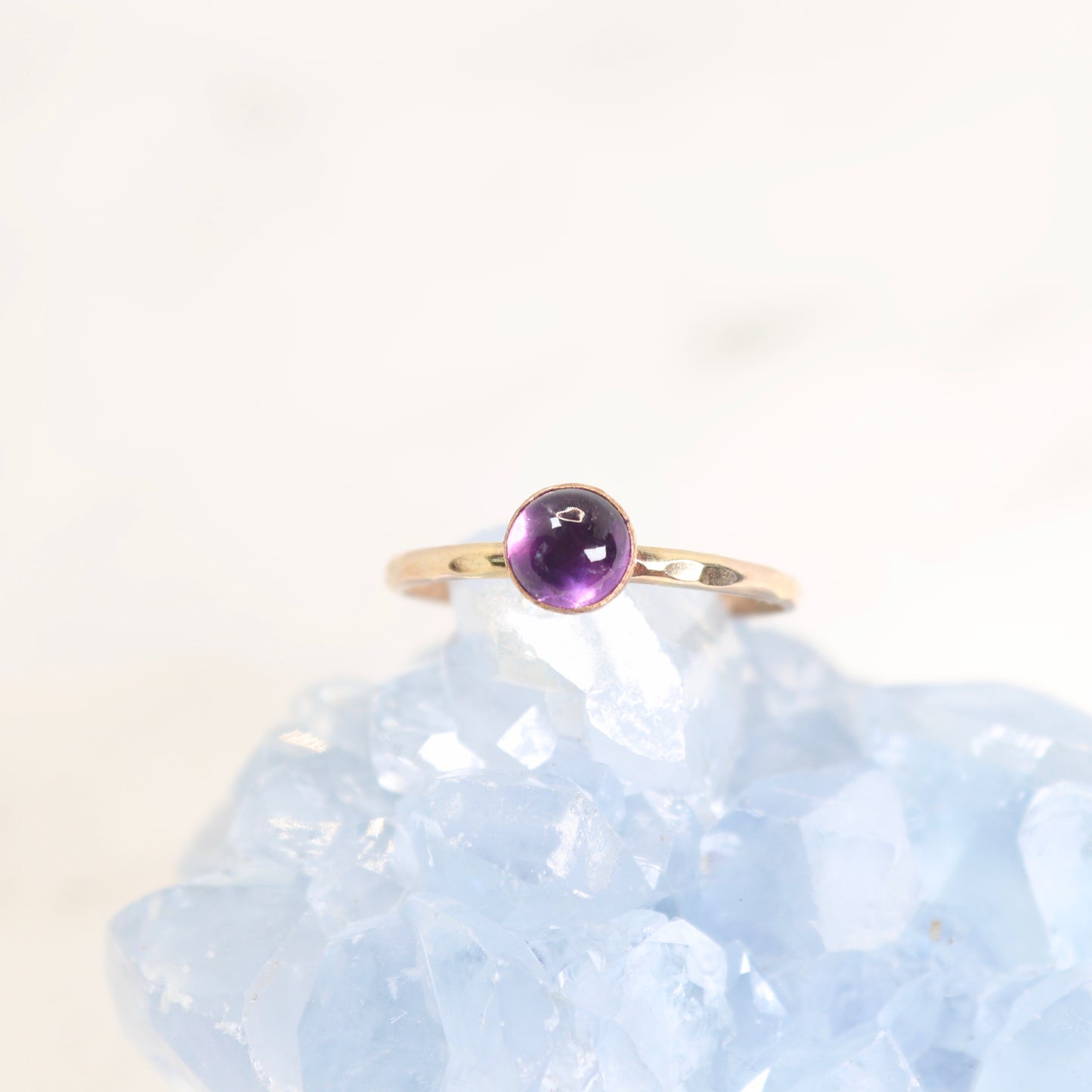 boho amethyst gemstone stacking ring
