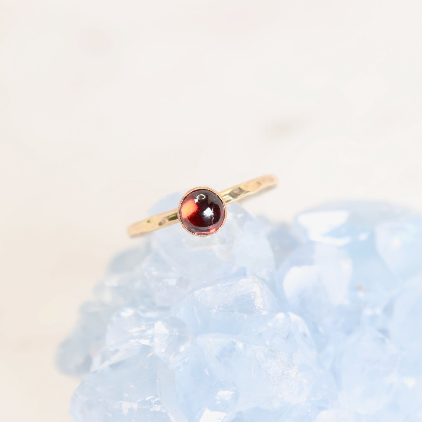 boho garnet gemstone stacking ring