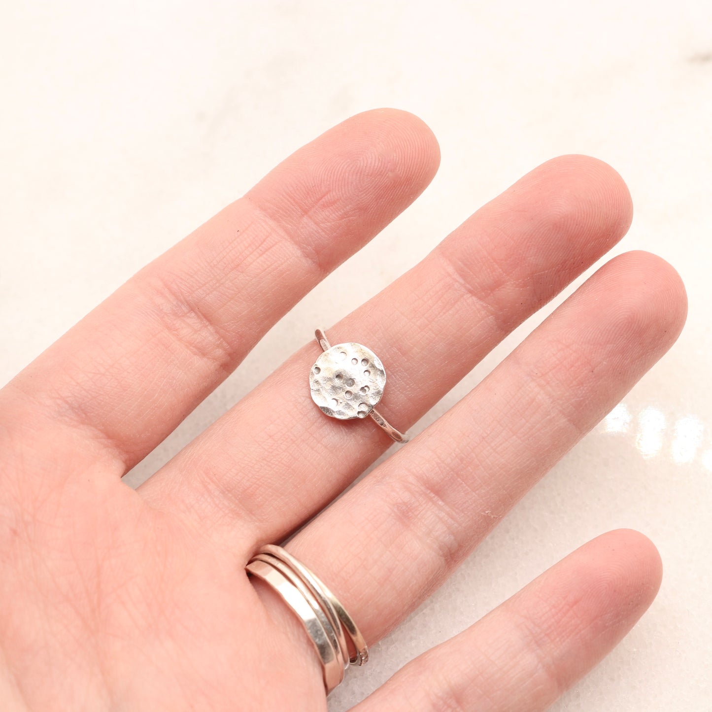 Full Moon Disc Ring in Silver