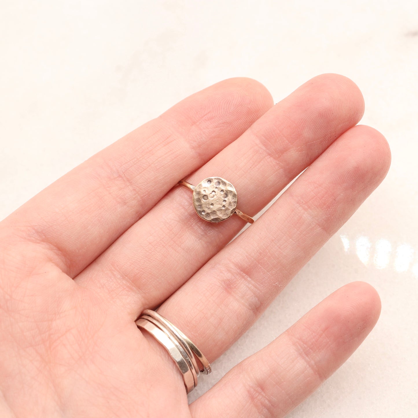 Full Moon Disc Ring in Gold