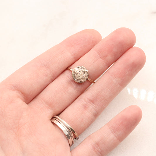 Full Moon Disc Ring in Gold
