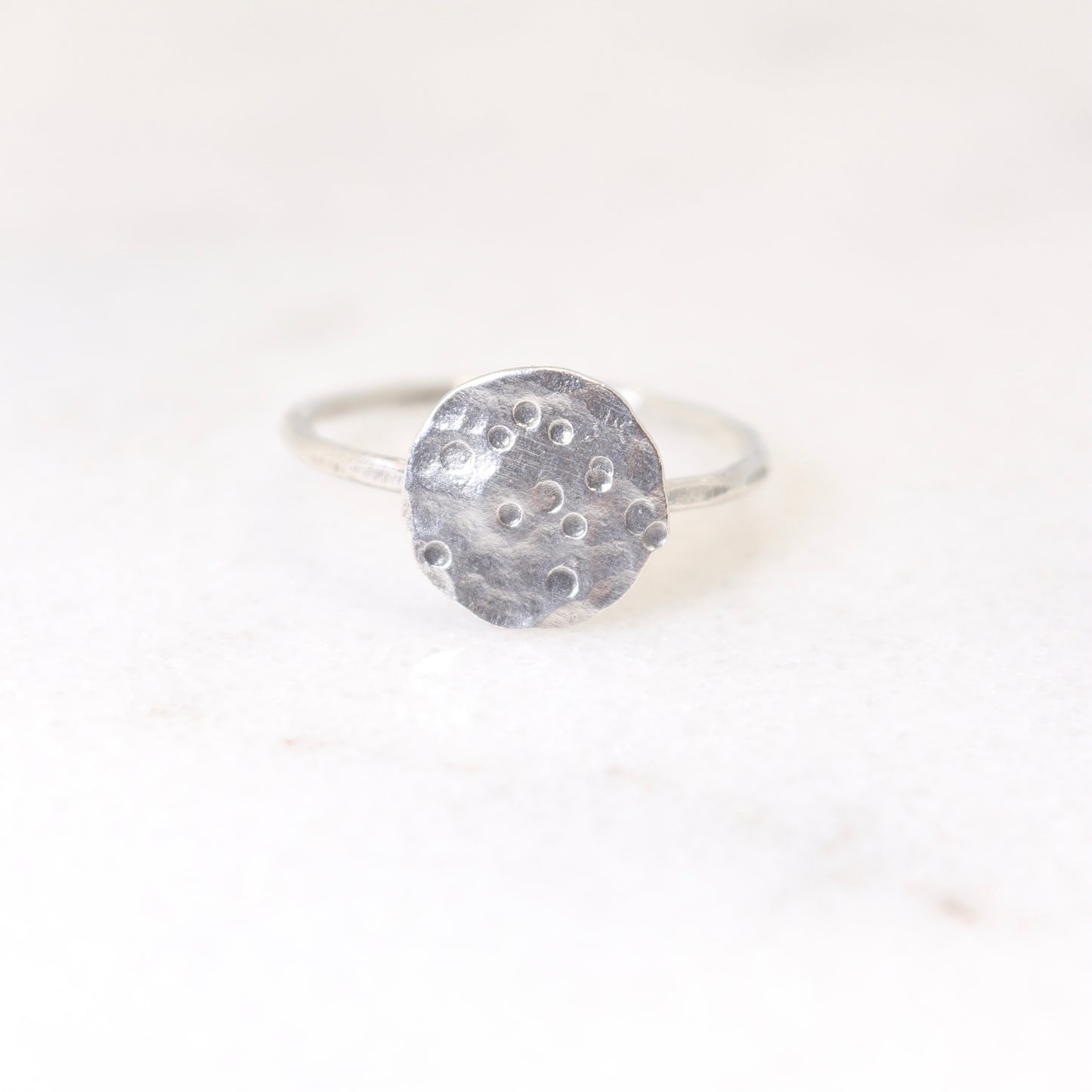 Full Moon Disc Ring in Silver