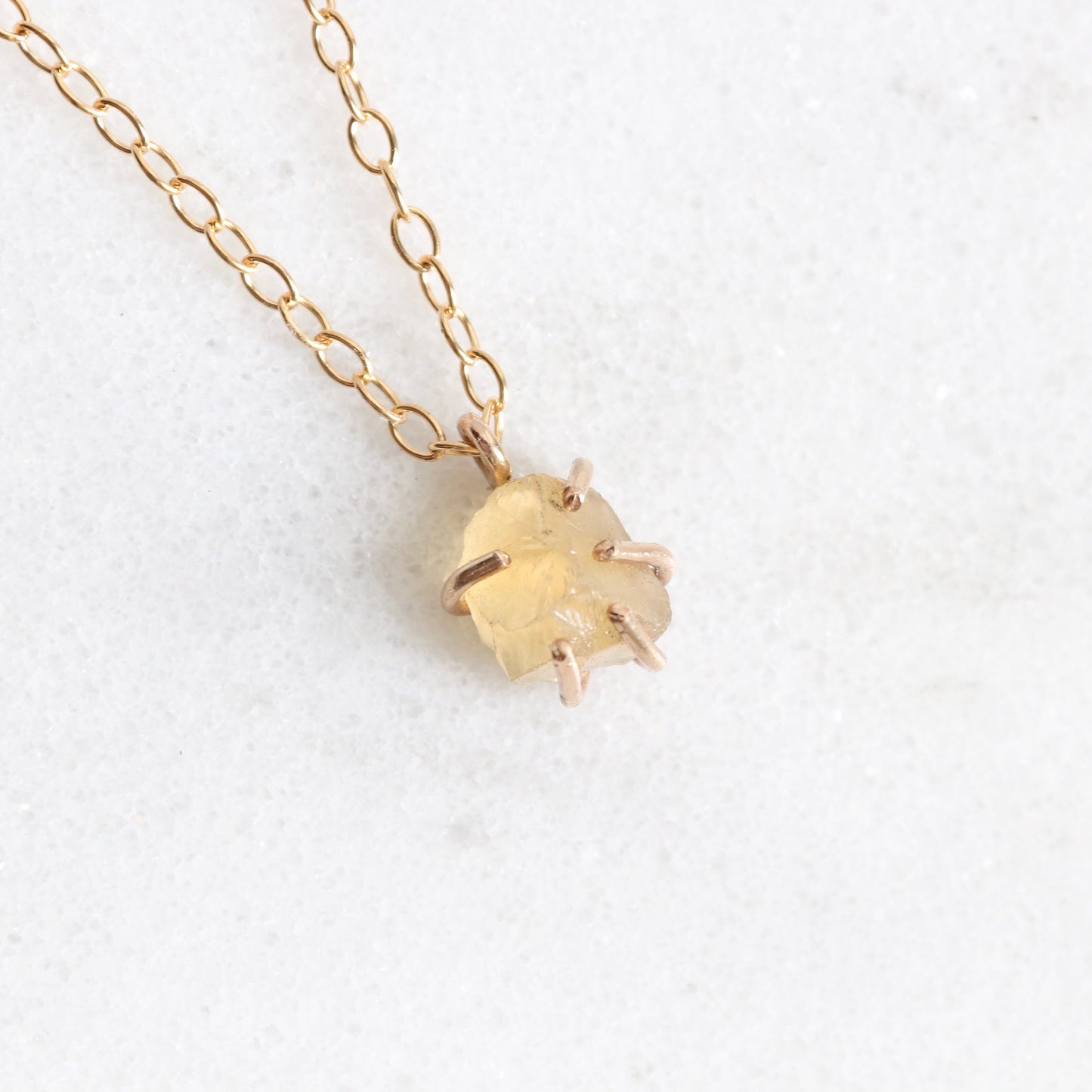 citrine raw crystal necklace