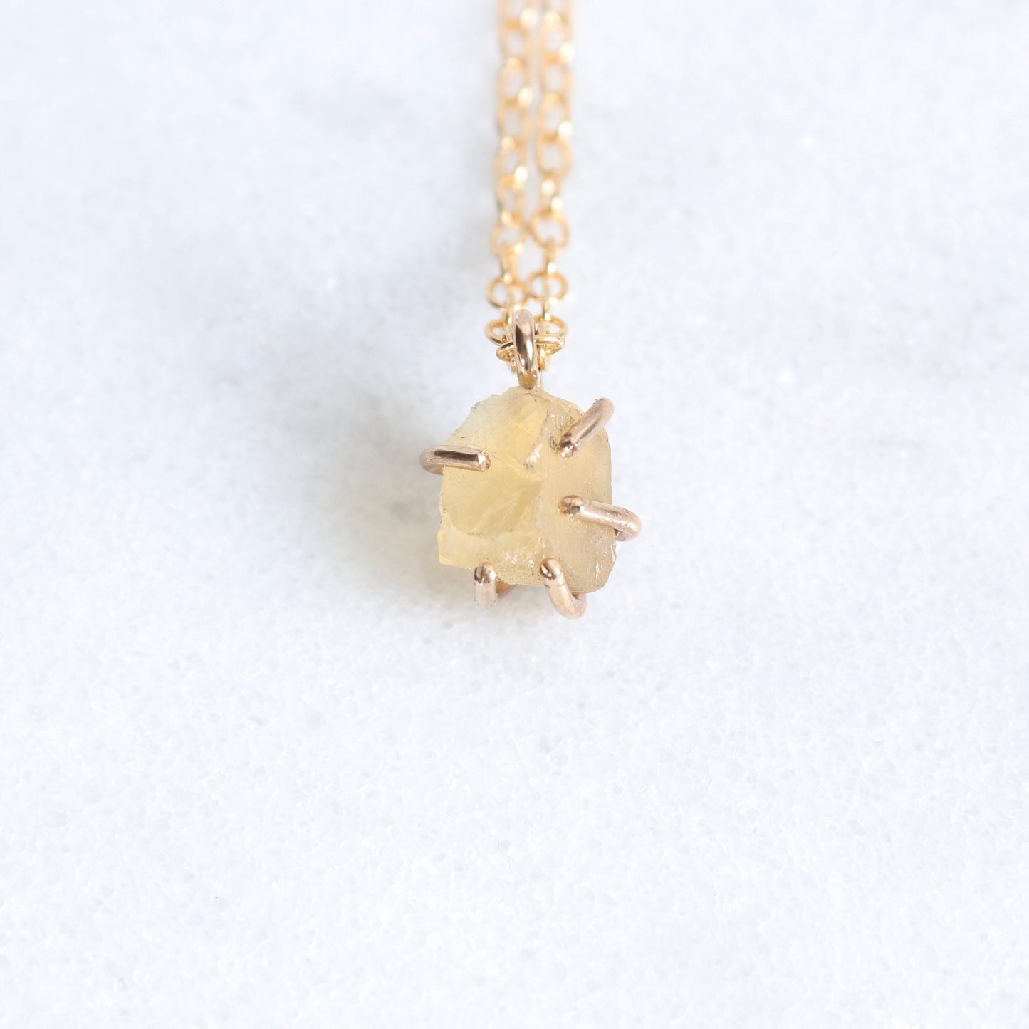 citrine raw crystal necklace