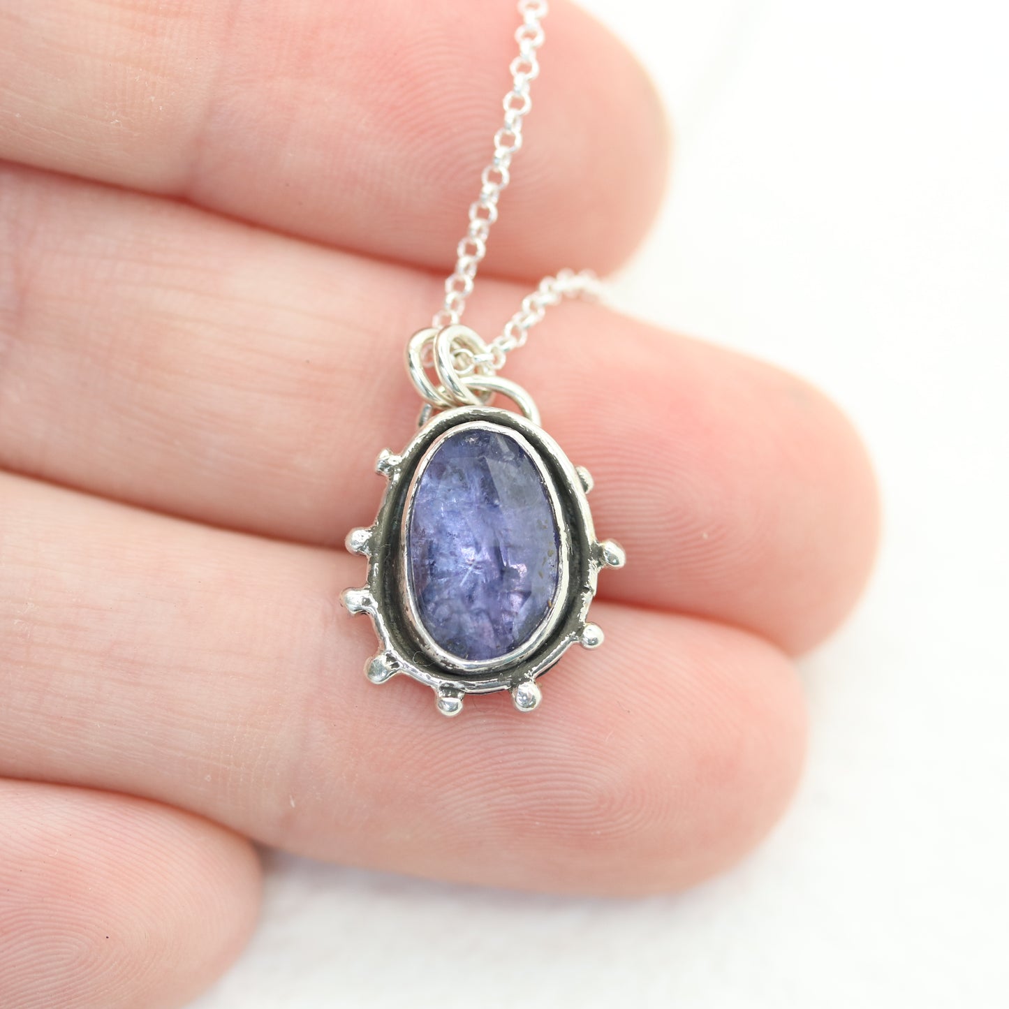 Tanzanite Gemstone Sun Relic Necklace