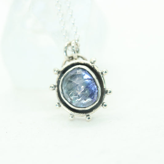 Bicolor Tanzanite Gemstone Sun Relic Necklace