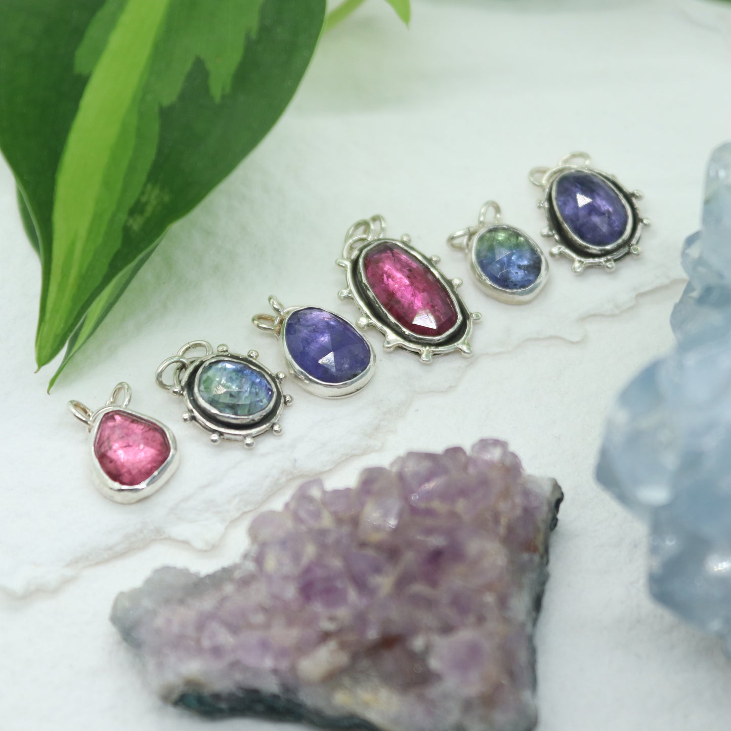 Tanzanite Gemstone Sun Relic Necklace