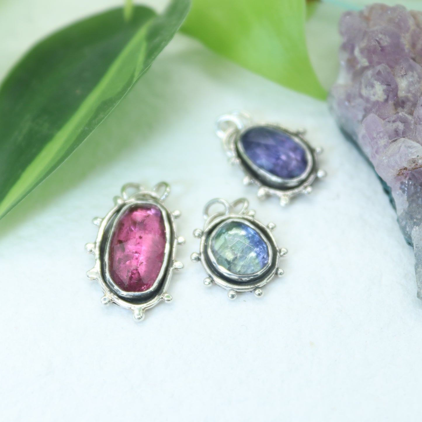 Tanzanite Gemstone Sun Relic Necklace