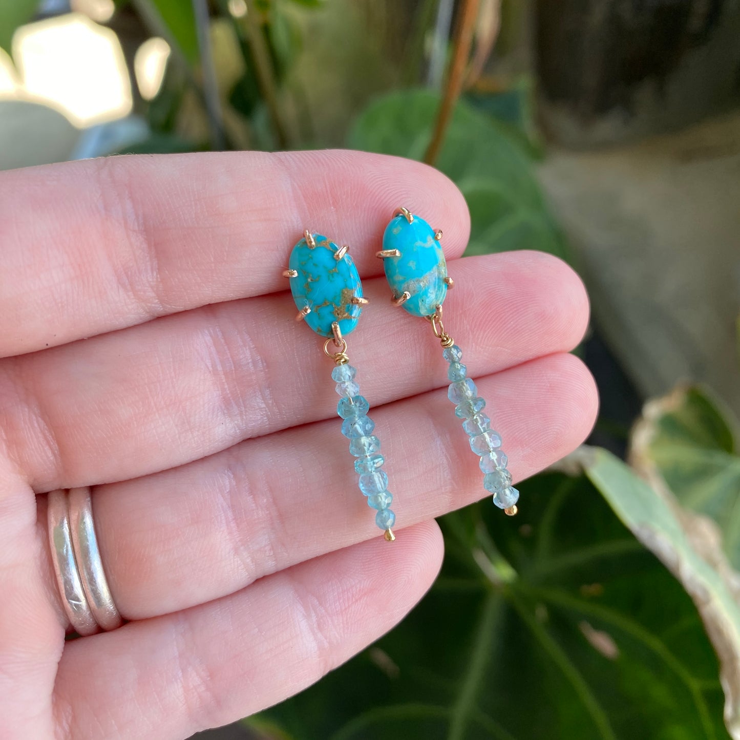 Turquoise and Aquamarine Earrings