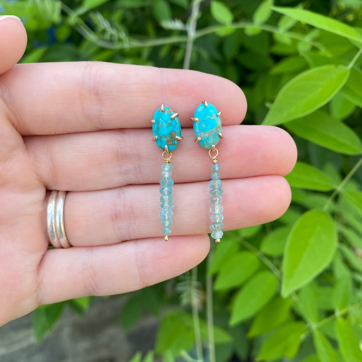Turquoise and Aquamarine Earrings