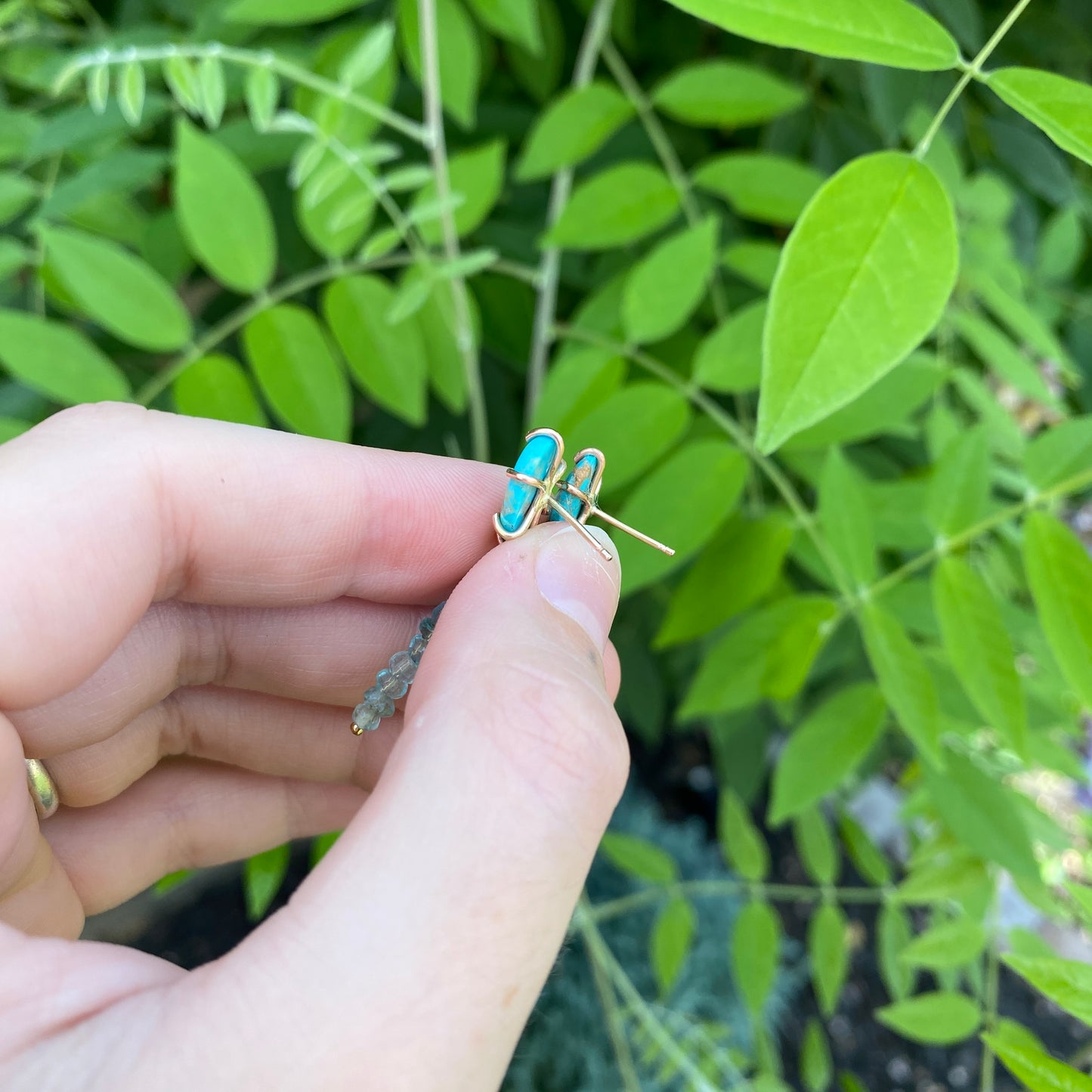 Turquoise and Aquamarine Earrings