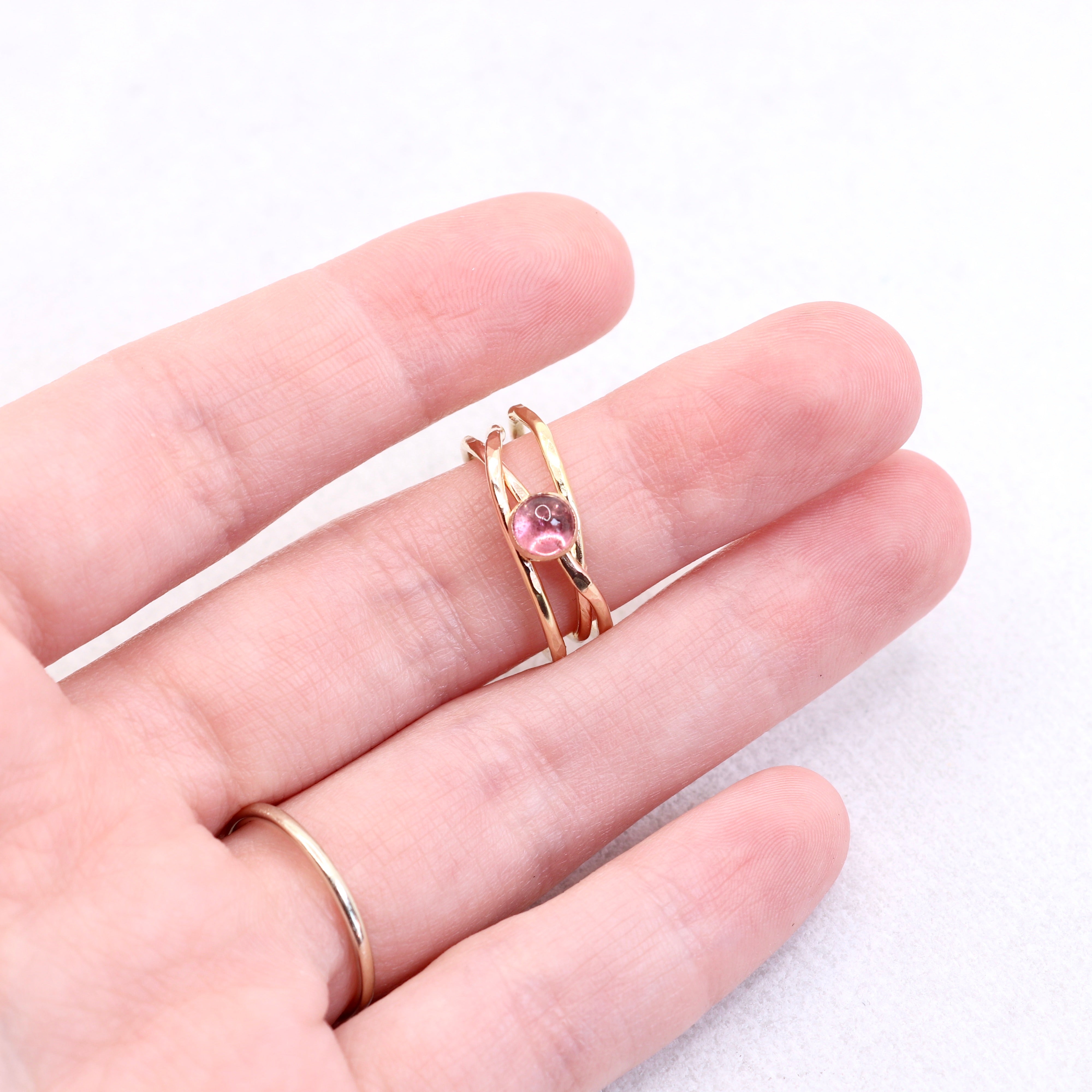 Pink Tourmaline Wrap Ring