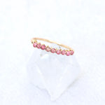 Load image into Gallery viewer, Pink Tourmaline | Gemstone Beaded Row Ring
