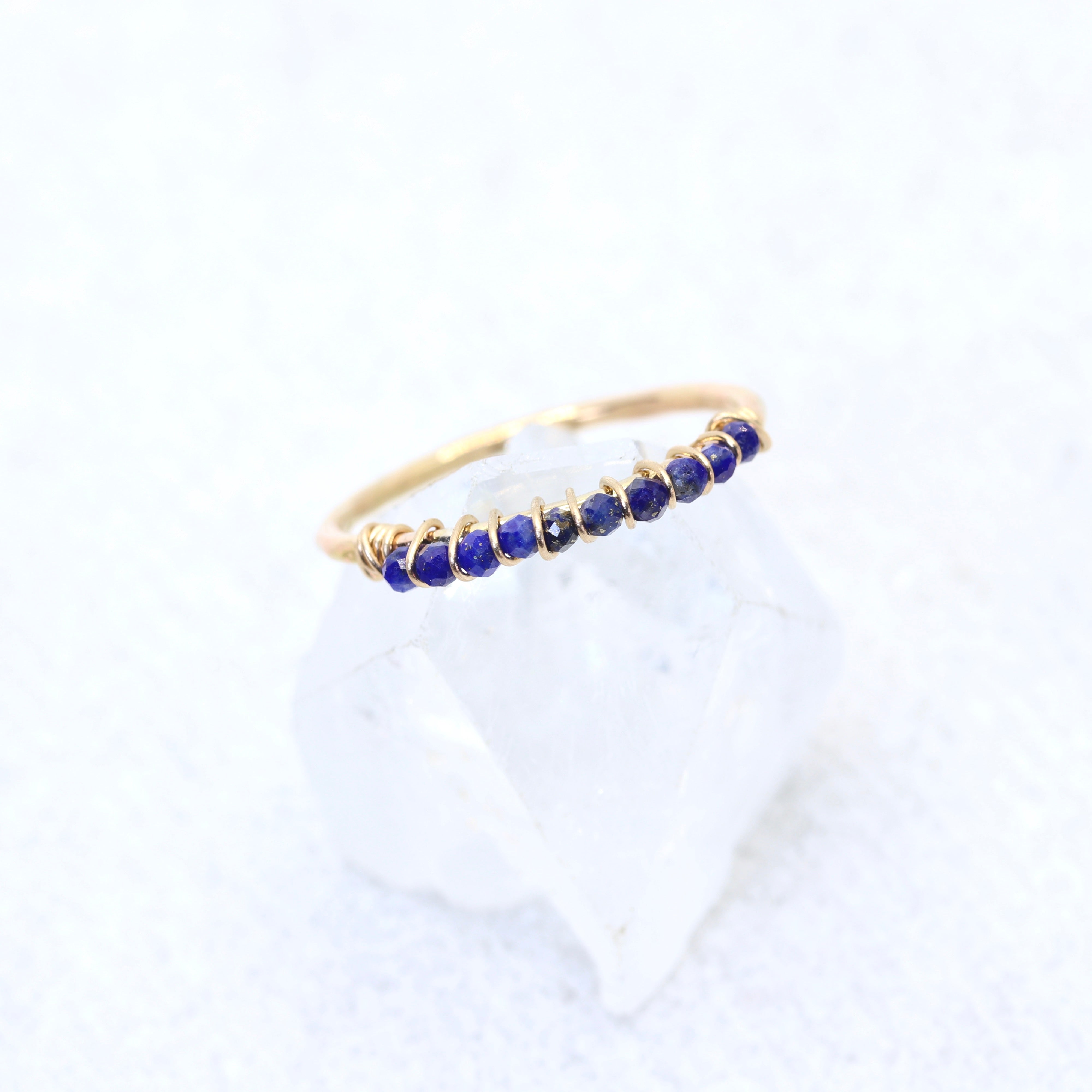 Lapis | Gemstone Beaded Row Ring