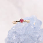 Load image into Gallery viewer, Pink tourmaline gemstone on a solid 14k gold ring band, a unique alternative engagement ring
