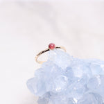 Load image into Gallery viewer, Pink tourmaline gemstone on a solid 14k gold ring band, a unique alternative engagement ring
