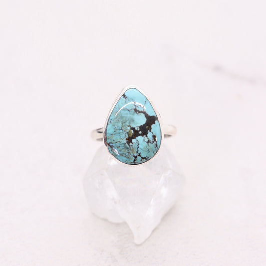 Blue Moon turquoise ring in sterling silver in a boho style