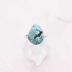 Blue Moon turquoise ring in sterling silver in a boho style