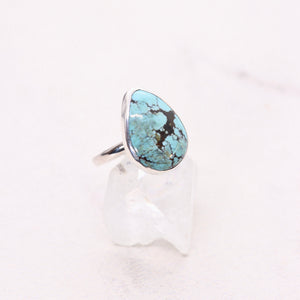 Blue Moon turquoise ring in sterling silver in a boho style
