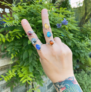 boho gemstone rings