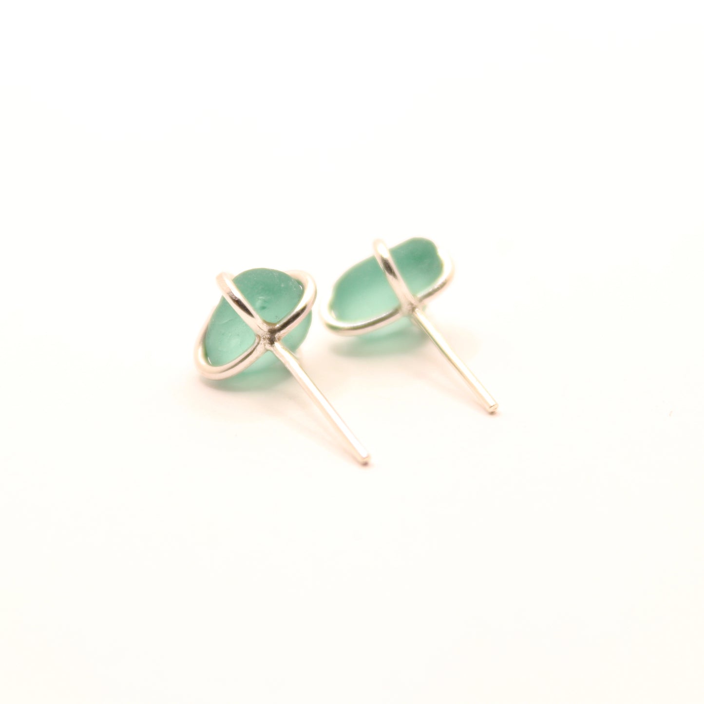 green sea glass earrings