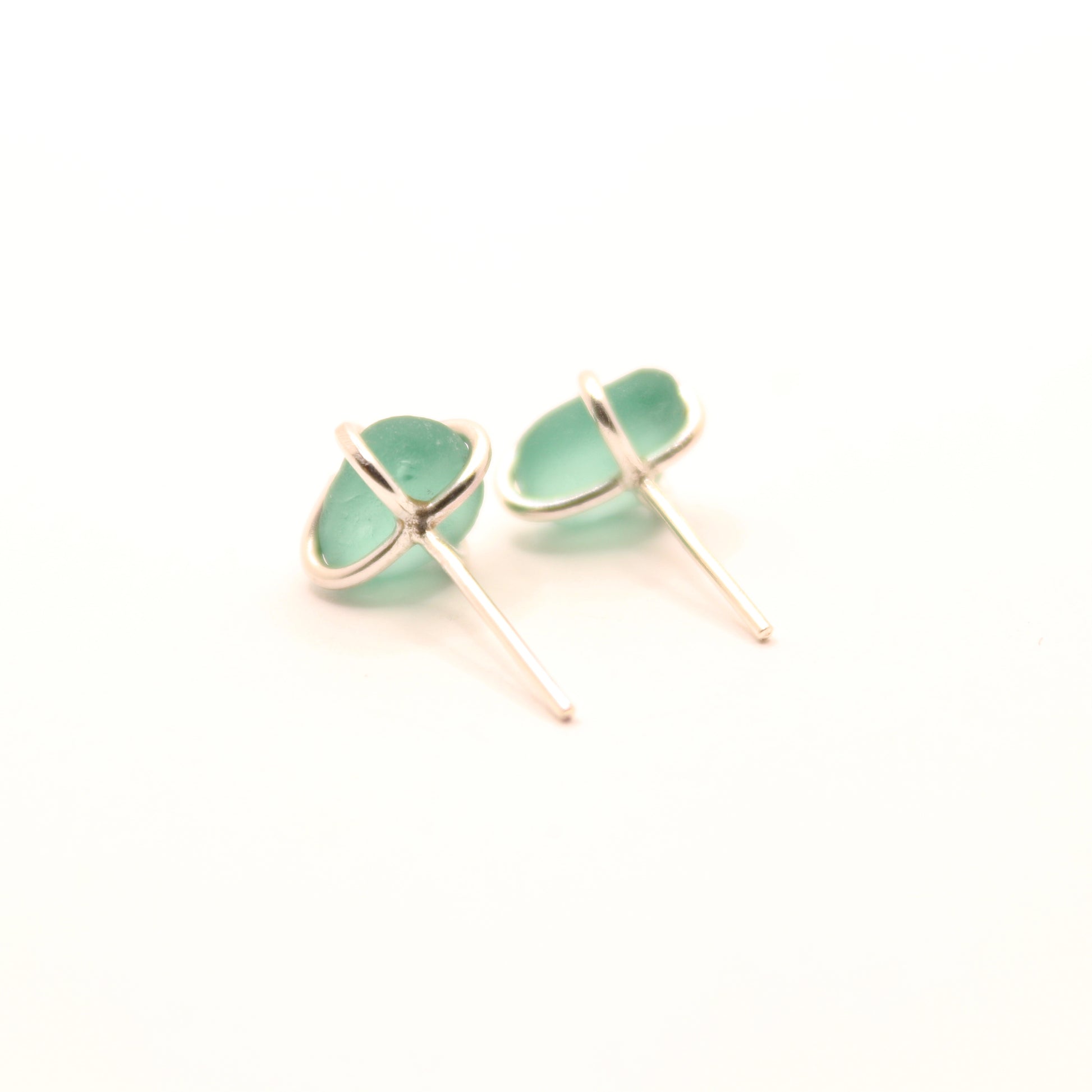 green sea glass earrings