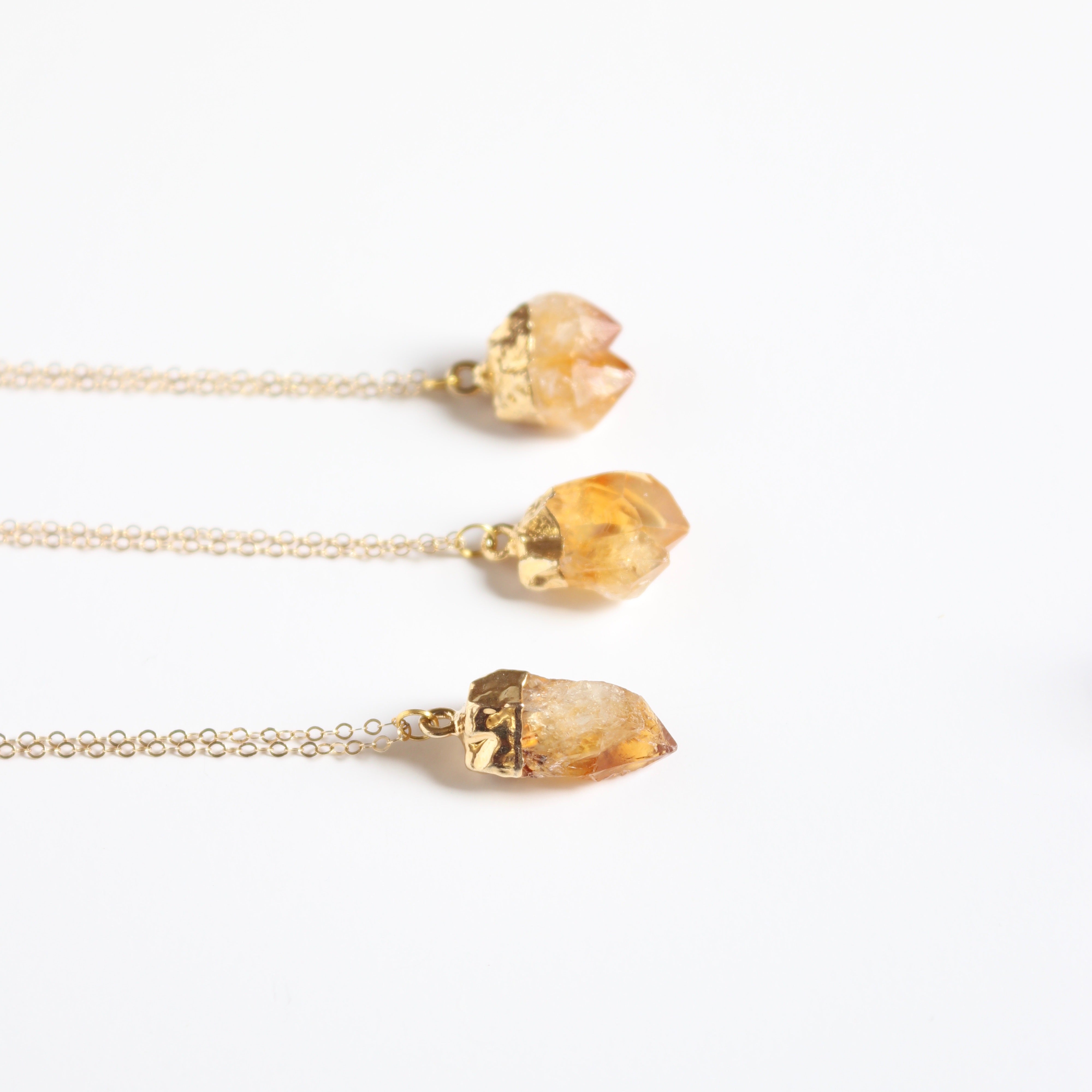 raw citrine crystal necklace