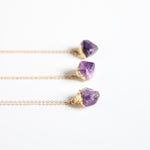 Load image into Gallery viewer, raw amethyst crystal necklace
