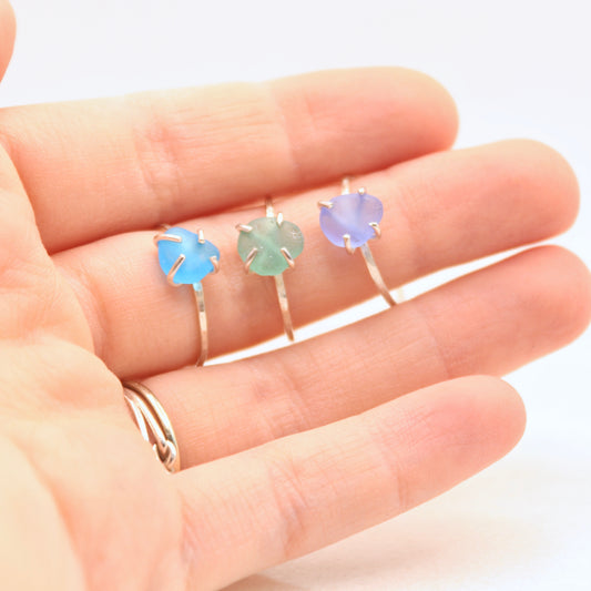 green sea glass ring
