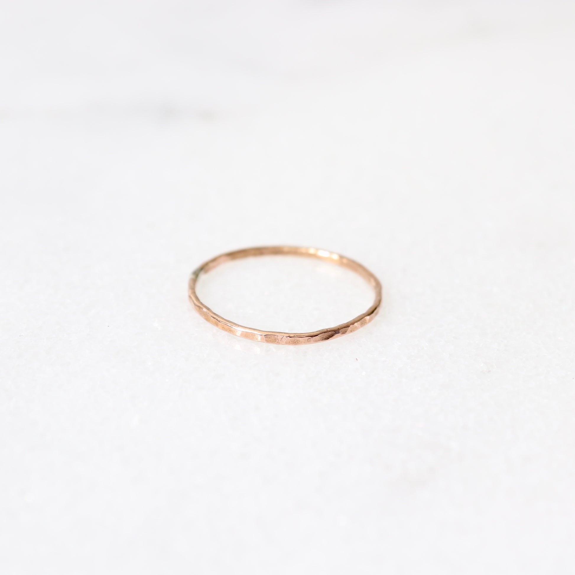 gold hammered stacking ring