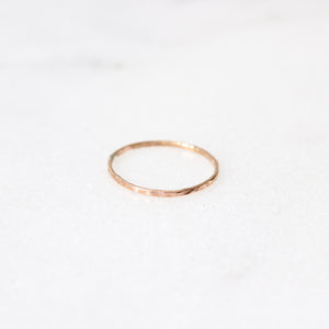 gold hammered stacking ring