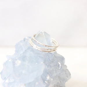 silver hammered stacking ring