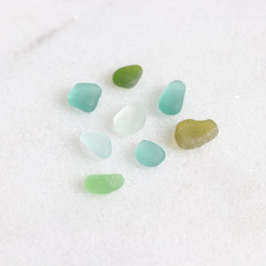 green and blue sea glass necklace