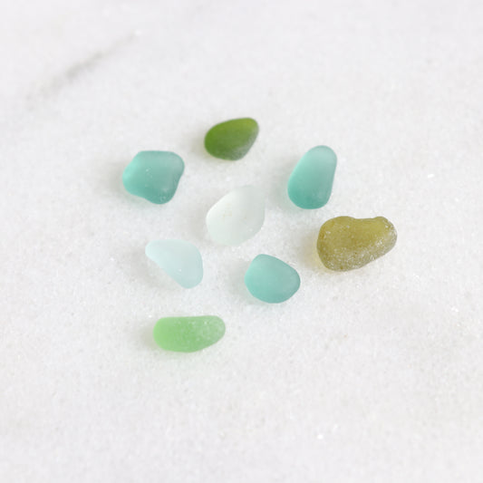 green sea glass earrings