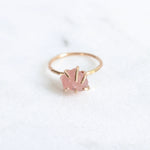 Load image into Gallery viewer, raw rose quartz crystal ring
